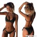 RAISINGTOP Spring Bikini Set Swimwear Separates Push-Up Padded Solid Swimsuit Two Piece Beachwear Elastic XS Petite Black B079KZRBDK